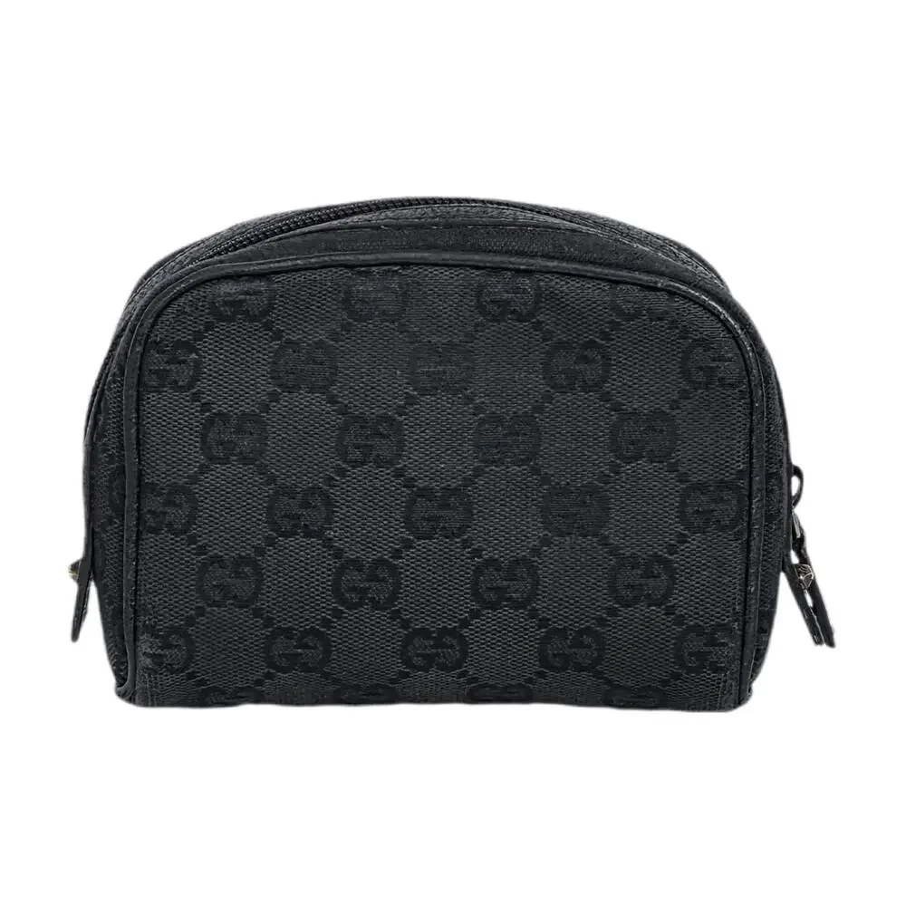 GUCCI VINTAGE GG MONOGRAM CANVAS BLACK COSMETIC POUCH – AUTHENTIC – 6